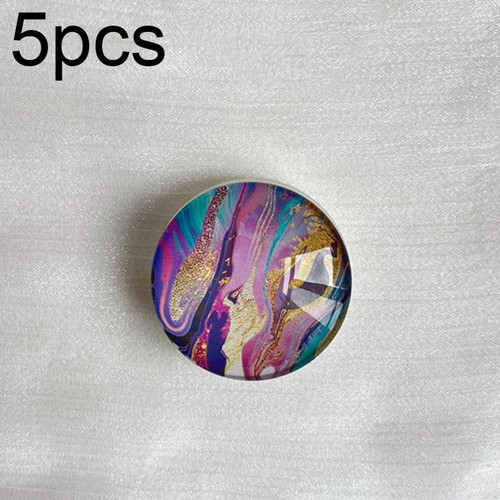5pcs Transparent Crystal Ball Marble Texture Airbag Phone Holder Lazy Desktop Support Retractable Ring Stand(Silver)