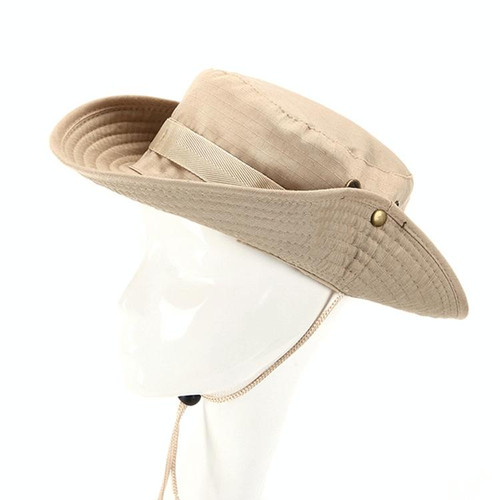 AOTU AT8706 Outdoor Fishing and Mountaineering Round Brim Bucket Hat(Beige)