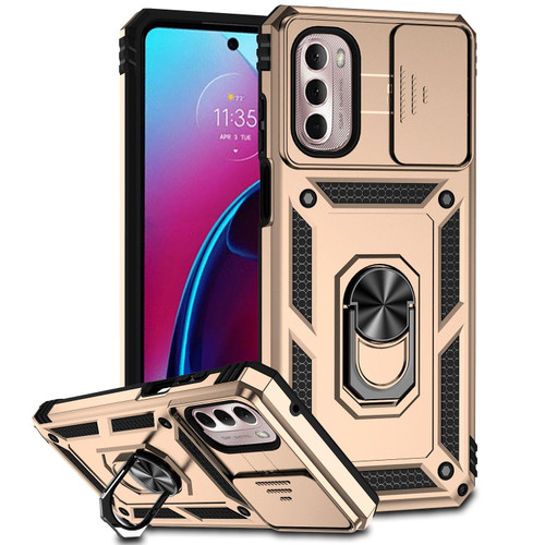 For Motorola Moto G Stylus 4G 2022 Sliding Camshield Holder Phone Case(Gold)