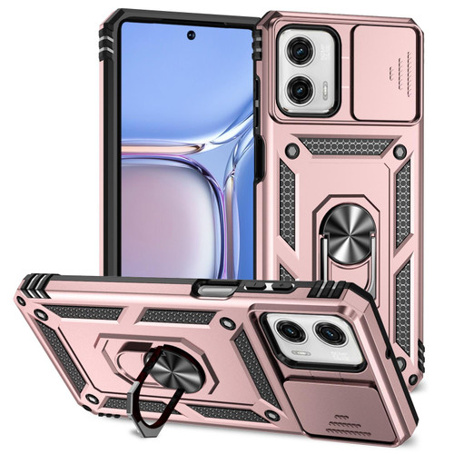 For Motorola Moto G Power 2023 Sliding Camshield Holder Phone Case(Rose Gold)