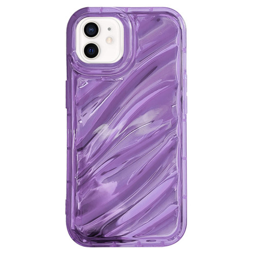 For iPhone 12 Laser Sequin Waves TPU Phone Case(Purple)