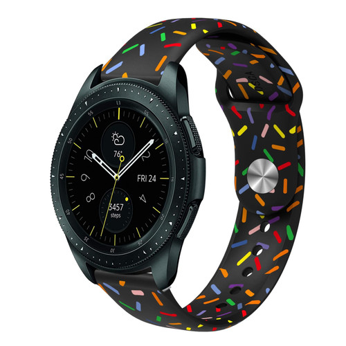 For Samsung Galaxy Watch Active 2 40mm / 44mm Sports Rainbow Dots Silicone Buckle Watch Band(Black)