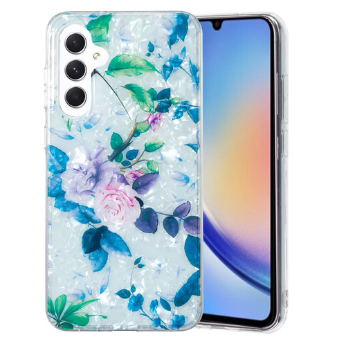 For Samsung Galaxy A34 5G IMD Shell Pattern TPU Phone Case(Rose)