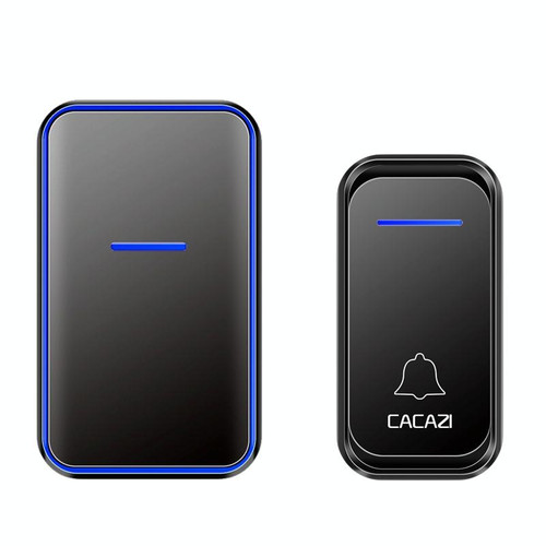 CACAZI Home Smart Digital Wireless Doorbell Remote Electronic Doorbell Elderly Pager, Style: EU Plug(Black)