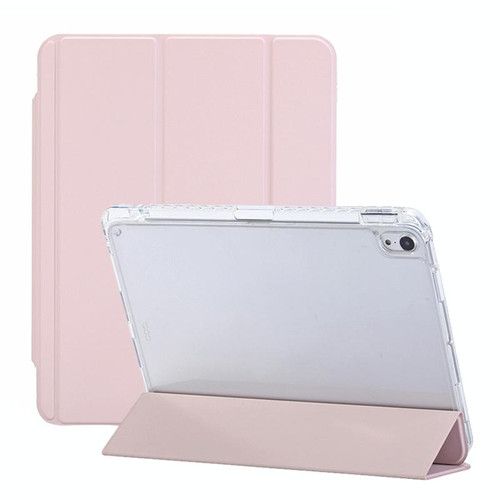 For iPad Pro 11 2022 / 2021 / 2020 3-Fold Lock Buckle Leather Smart Tablet Case(Pink)