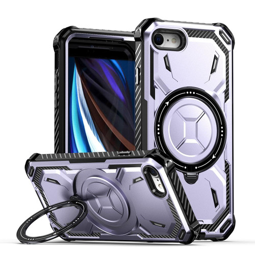 For iPhone SE 2022 / 2020 / 8 / 7 Armor Series MagSafe Magnetic Holder Phone Case(Light Purple)