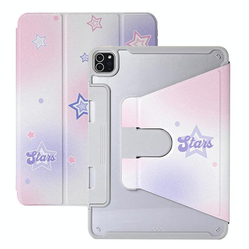 For iPad 10.2 2021 / 2020 / 10.5 Split Drawer Rotation Painted Leather Smart Tablet Case(Stars)