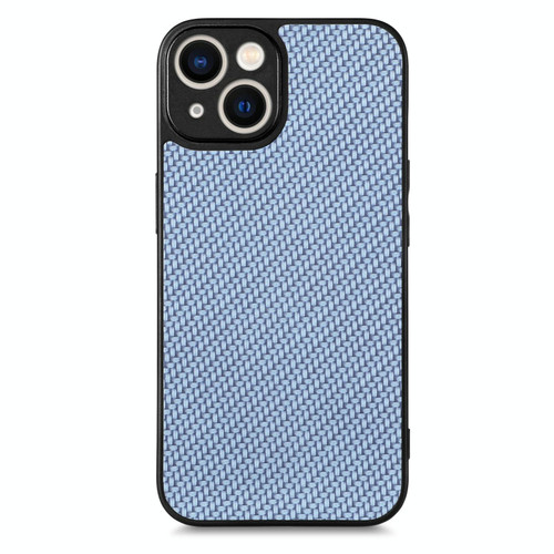 For iPhone 13 Pro Max Carbon Fiber Texture Leather Back Cover Phone Case(Blue)
