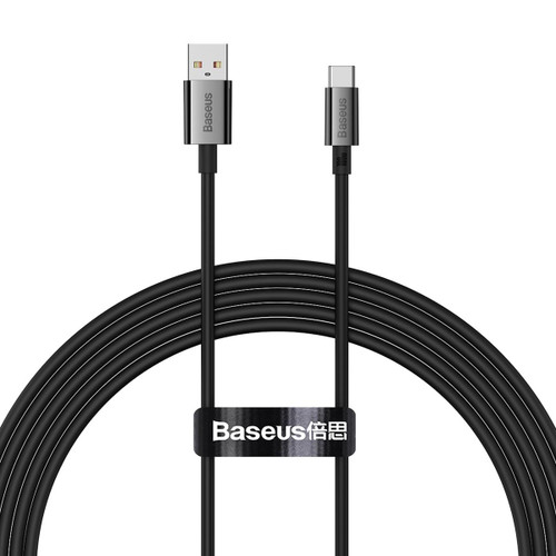 Baseus P10320102114-02 100W USB to USB-C / Type-C Fast Charging Data Cable, Length: 2m(Black)