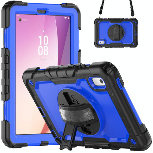 For Lenovo Tab M9 Silicone Hybrid PC Tablet Case with Shoulder Strap(Blue PC) For Lenovo Tab M9 Silicone Hybrid PC Tablet Case with Shoulder Strap(Blue PC)