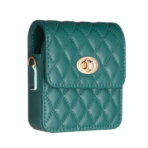 For Samsung Galaxy Z Flip3 / Flip4 / Flip5 BFB03 Diamond Lattice Magnetic Leather Phone Case(Green)