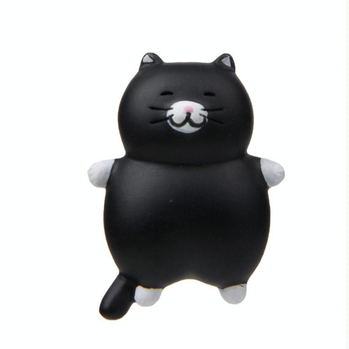 Fat Cat 3D Refrigerator Magnet Magnetic Sticker Phone Case DIY Accessories(Black)