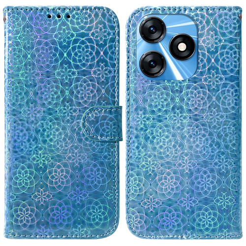 For Tecno Spark 10 / Spark 10C Colorful Magnetic Buckle Leather Phone Case(Blue)