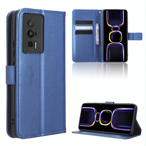 For Xiaomi Poco F5 Pro / Redmi K60 5G / K60 Pro Diamond Texture Leather Phone Case(Blue)