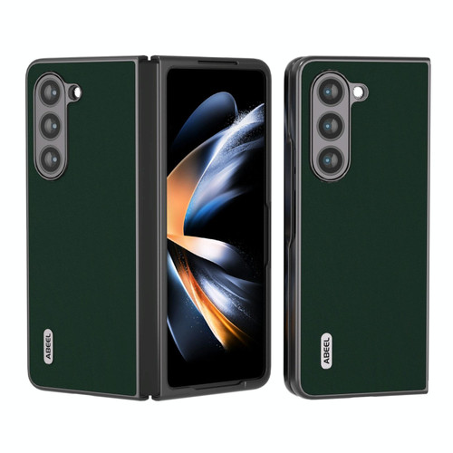 For Samsung Galaxy Z Fold5 ABEEL Genuine Silky Soft Black Edge Phone Case(Green)