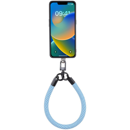 Universal Phone Short Lanyard(Blue + White)