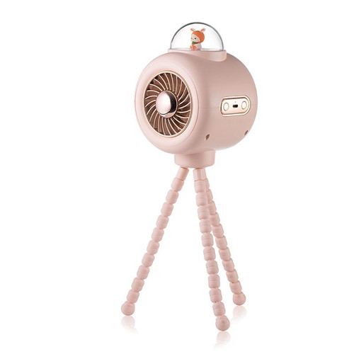 Baby Stroller Fan Home Mute Outdoor Cooling Portable Rabbit Octopus Fan Without Shake Head (Pink)