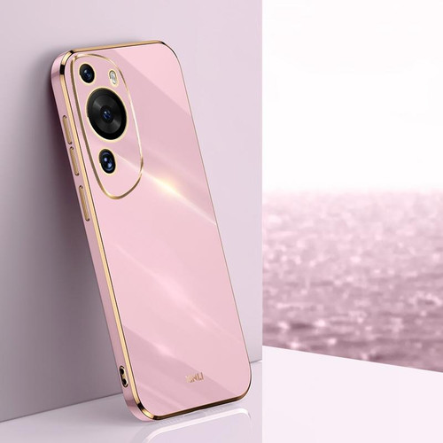 For Huawei P60 Art XINLI Straight Edge 6D Electroplate TPU Phone Case(Cherry Purple)