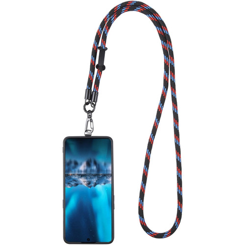 Adjustable Universal Phone Lanyard with Detachable Clip(Black Blue Orange)