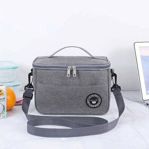 Thermal Lunch Box Bag Durable Waterproof Office Cooler Lunchbox with Strap M(Gray) Thermal Lunch Box Bag Durable Waterproof Office Cooler Lunchbox with Strap M(Gray)