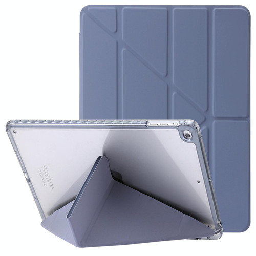 For iPad Air / Air 2 / 9.7 2018 / 2017 Clear Acrylic Deformation Leather Tablet Case(Lavender Purple)