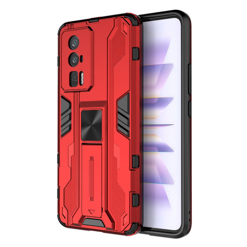 For Xiaomi Redmi K60 Pro 5G Supersonic PC + TPU Shock-proof Protective Phone Case with Holder(Red)