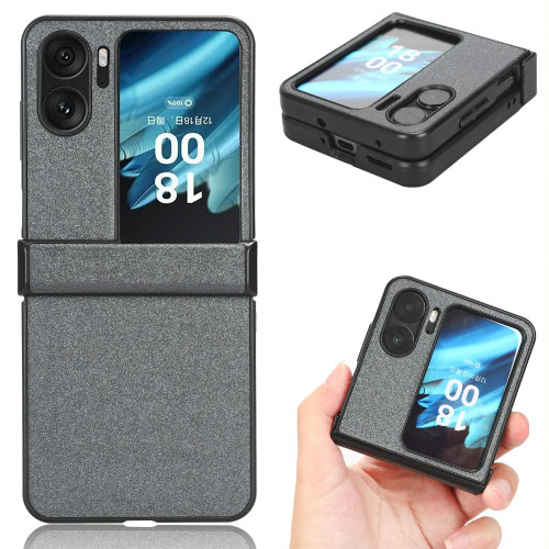 For OPPO Find N2 Flip Sandskin Texture Phone Case(Grey)