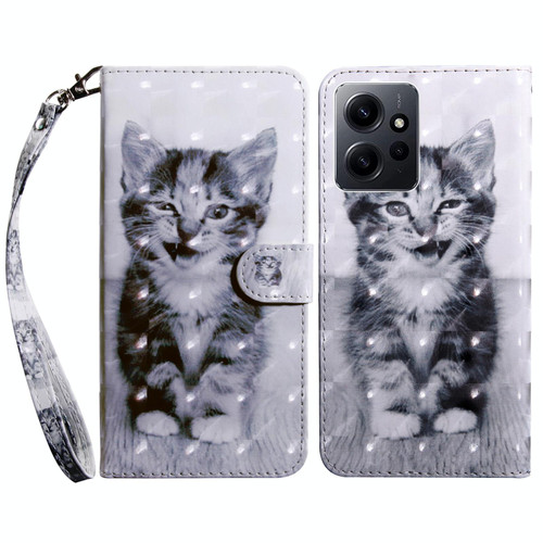 For Xiaomi Redmi Note 12 4G Global 3D Painted Pattern Leather Phone Case(Smile Cat) For Xiaomi Redmi Note 12 4G Global 3D Painted Pattern Leather Phone Case(Smile Cat)
