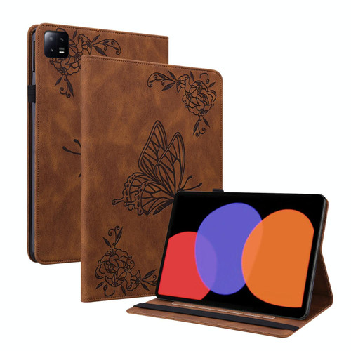 For Xiaomi Pad 6 / Pad 6 Pro Butterfly Flower Embossed Leather Tablet Case(Brown) For Xiaomi Pad 6 / Pad 6 Pro Butterfly Flower Embossed Leather Tablet Case(Brown)