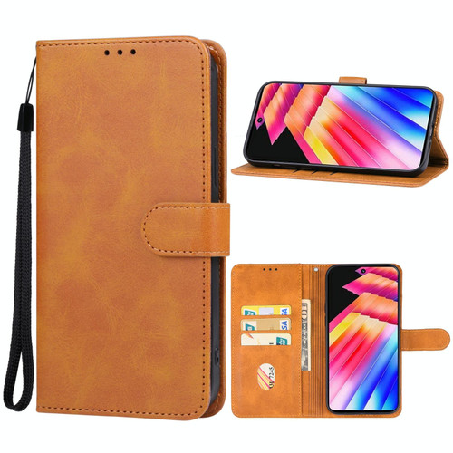For Infinix Hot 30 Play Leather Phone Case(Brown)