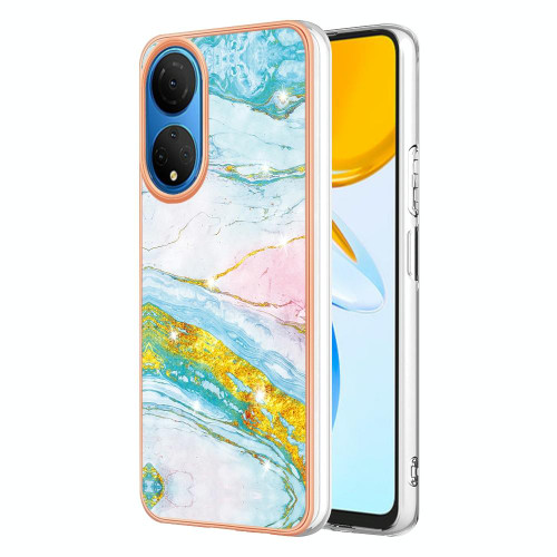 For Honor X7 Electroplating Marble Dual-side IMD Phone Case(Green 004) For Honor X7 Electroplating Marble Dual-side IMD Phone Case(Green 004)