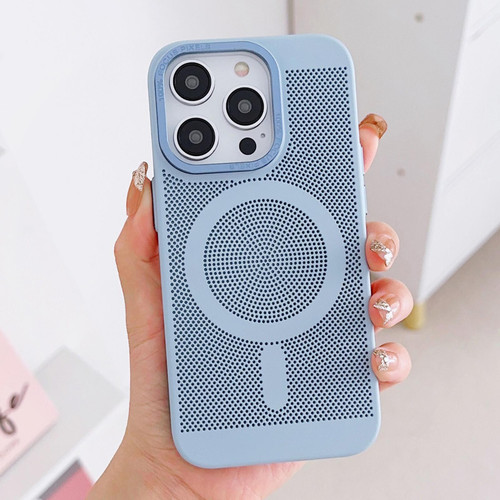 For iPhone 13 Grid Cooling MagSafe Magnetic Phone Case(Sierra Blue)