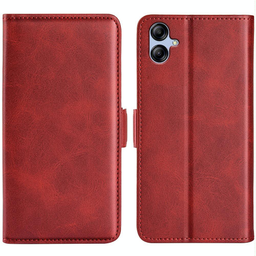 For Samsung Galaxy A04e Dual-side Magnetic Buckle Horizontal Flip Leather Phone Case(Red)