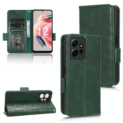 For Xiaomi Redmi Note 12 4G Global Symmetrical Triangle Leather Phone Case(Green)