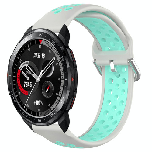 For Honor Watch GS Pro 22mm Perforated Breathable Sports Silicone Watch Band(Grey+Water Duck) For Honor Watch GS Pro 22mm Perforated Breathable Sports Silicone Watch Band(Grey+Water Duck)