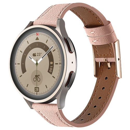 20mm Universal Genuine Leather Watch Band(Light Pink)
