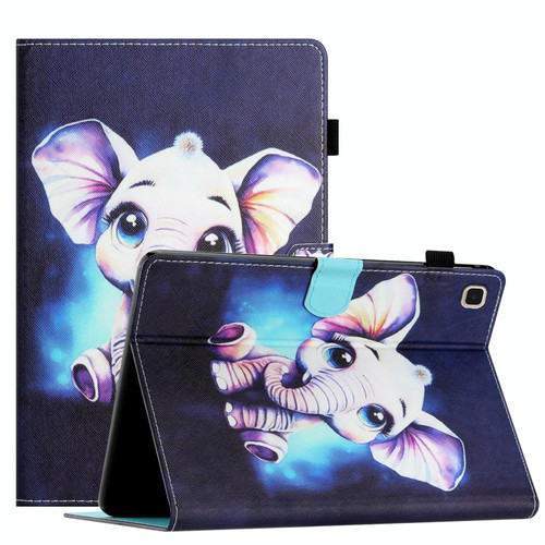 For Samsung Galaxy Tab A7 10.4 2020 T500/T505 Coloured Drawing Stitching Smart Leather Tablet Case(Elephant)