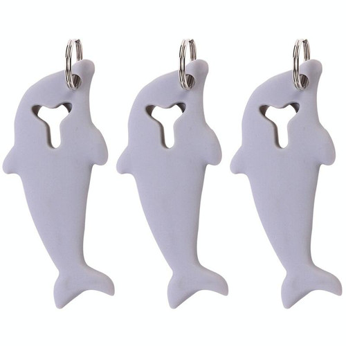 3pcs 2 in 1 Phone Tablet Card Removal Needle Dolphin Shape Card Opening Needle Cover(Grey)