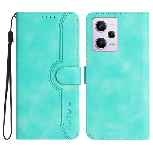 For Xiaomi Redmi Note 12 Pro+ 5G Heart Pattern Skin Feel Leather Phone Case(Light Blue)
