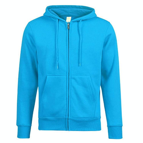 Zipper Cardigan Hooded Sweater Autumn Winter Fleece Coat Couple Sweatshirt, Size: XXXL(Lake Blue)