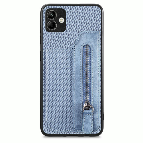For Samsung Galaxy A04 4G Carbon Fiber Horizontal Flip Zipper Wallet Phone Case(Blue) For Samsung Galaxy A04 4G Carbon Fiber Horizontal Flip Zipper Wallet Phone Case(Blue)