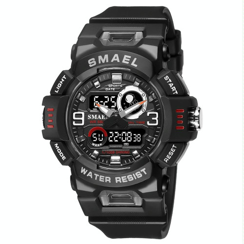 SMAEL 8063 Outdoor Electronic Alarm Sports Watch Double Showed Astronaut Student Watch(Black Silver) SMAEL 8063 Outdoor Electronic Alarm Sports Watch Double Showed Astronaut Student Watch(Black Silver)