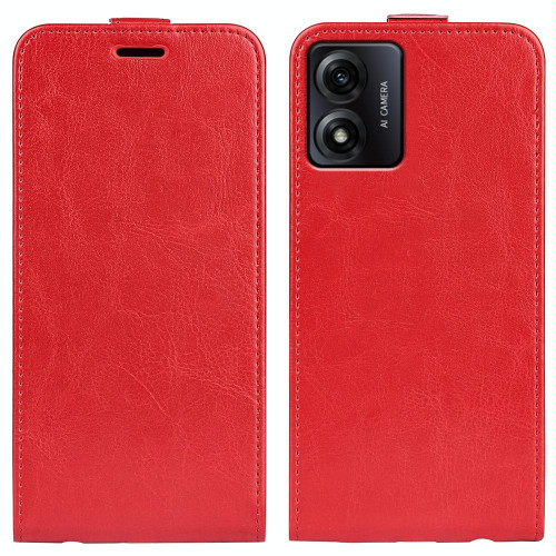 For Motorola Moto E13 R64 Texture Single Vertical Flip Leather Phone Case(Red)