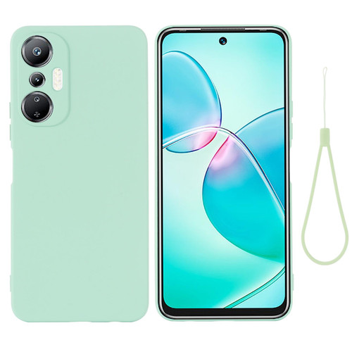 For Infinix Hot 20S X6827 Pure Color Liquid Silicone Shockproof Phone Case(Green) For Infinix Hot 20S X6827 Pure Color Liquid Silicone Shockproof Phone Case(Green)