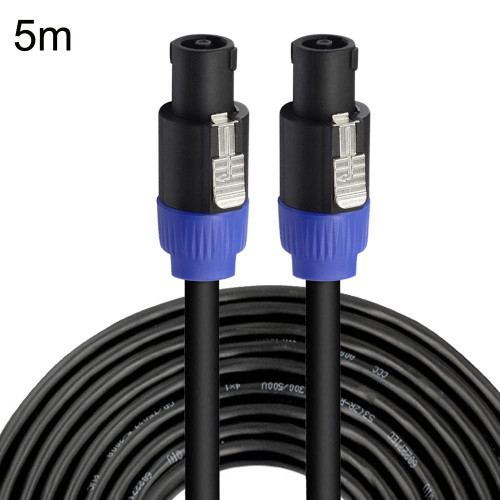 Male To Male Four Core Ohm Cable Audio Cable Ring Stage Speaker Cable 5m(Blue Black)