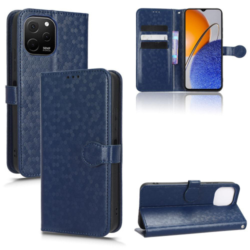 For Huawei nova Y61 Honeycomb Dot Texture Leather Phone Case(Blue)