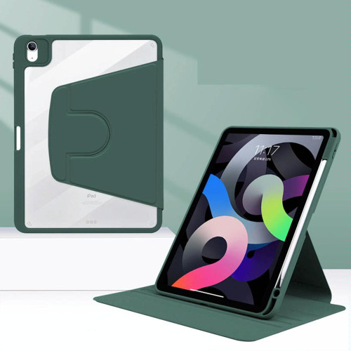 Acrylic Rotating Leather Tablet Case For iPad 10th Gen 10.9 2022(Dark Green)