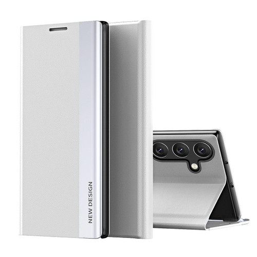 For Samsung Galaxy A54 5G Side Electroplated Adsorption Leather Phone Case(Silvr) For Samsung Galaxy A54 5G Side Electroplated Adsorption Leather Phone Case(Silvr)