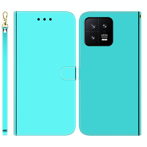 For Xiaomi 13 5G Imitated Mirror Surface Horizontal Flip Leather Phone Case(Mint Green)