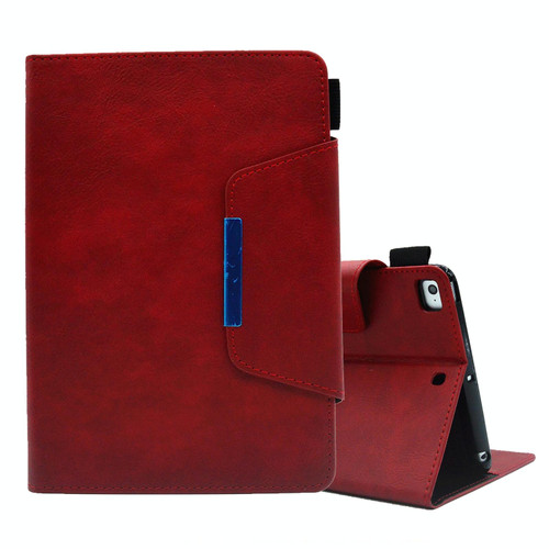 For iPad mini 5 / 4 / 3 / 2 / 1 Suede Cross Texture Magnetic Clasp Leather Tablet Case(Red)